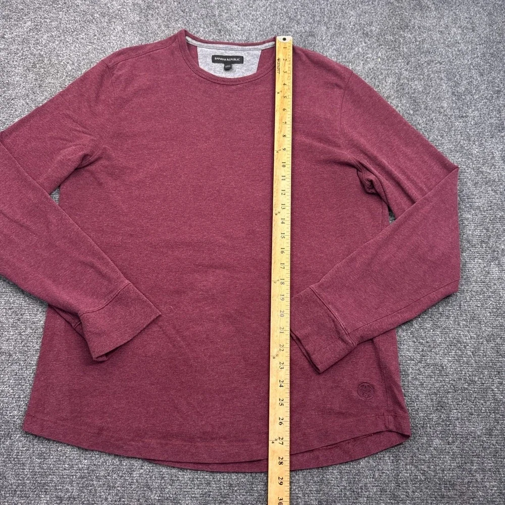 Banana Republic Heavyweight‎ T Shirt Mens Size Large Red Long Sleeve Crew Neck